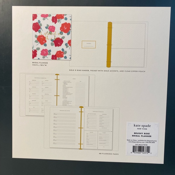 NIB Kate Spade Bridal Planner “Brushy Rose” - Picture 4 of 8